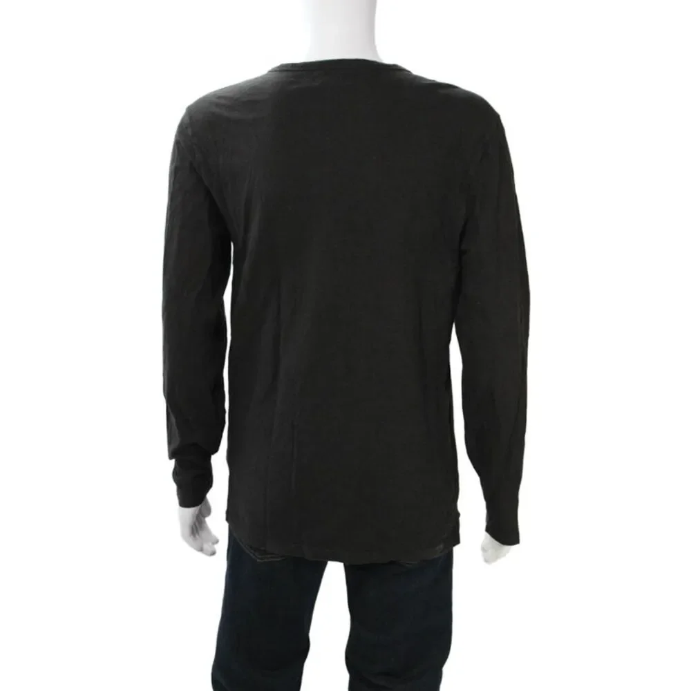 Joes Mens Black Hemp Long Sleeve T-Shirt Size L